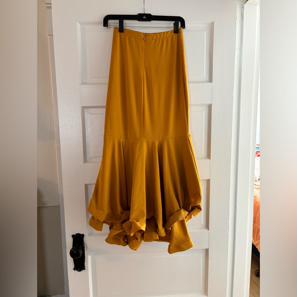 Mustard Yellow Ruffle Skirt - Picture 3 of 5